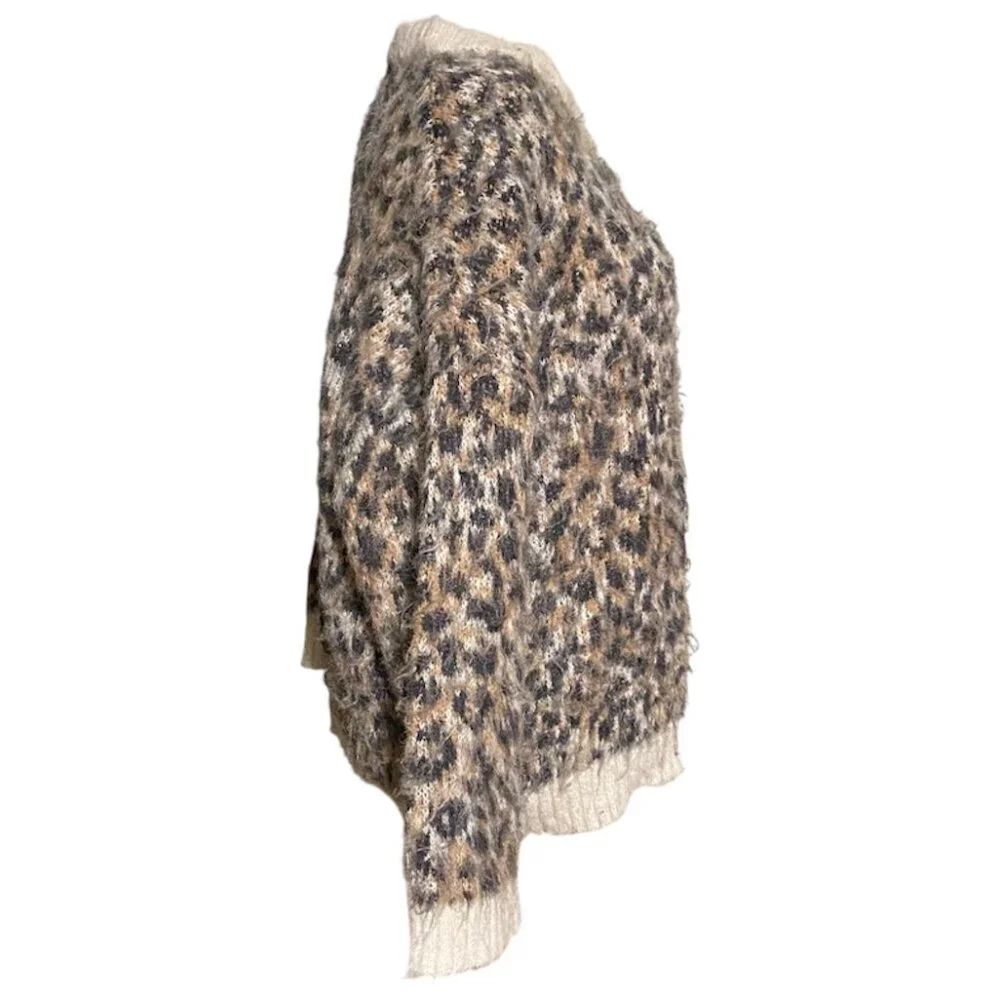 Wild Fable Fuzzy Leopard Print Sweater Size XXL